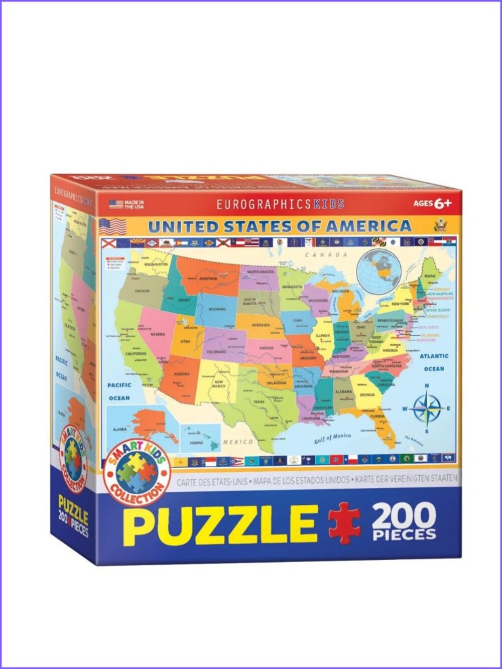 Eurographics 200pcs Puzzle-- Map of the USA New In Box